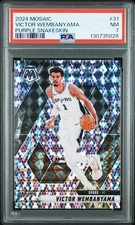 2024 PANINI MOSAIC PURPLE SNAKE #31 VICTOR WEMBANYAMA 14/24 PSA 7