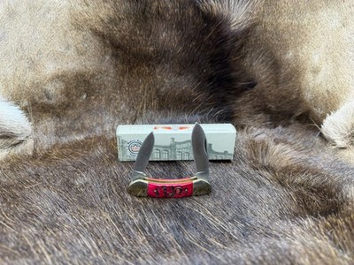 Robert Klass Baby Canoe Knife With Genuine Red Bone Handles Mint In Box