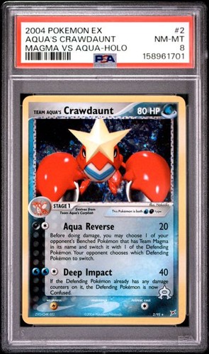 Team Aqua's Crawdaunt graded PSA 8 for sale on eBay