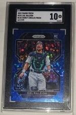 2022 Prizm Cal Raleigh RC /199 BLUE DONUT CIRCLES PRISM SGC 10 Rookie Card #241. rookie card picture