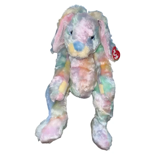Vintage TY Classic Beanie Twitcher Tie-Dye Bunny Rabbit Plush Stuffed 16” NWT