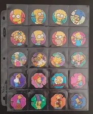 Simpsons Hanna Barbera Tazos 1995 – Full Collection + Sleeves – Used
