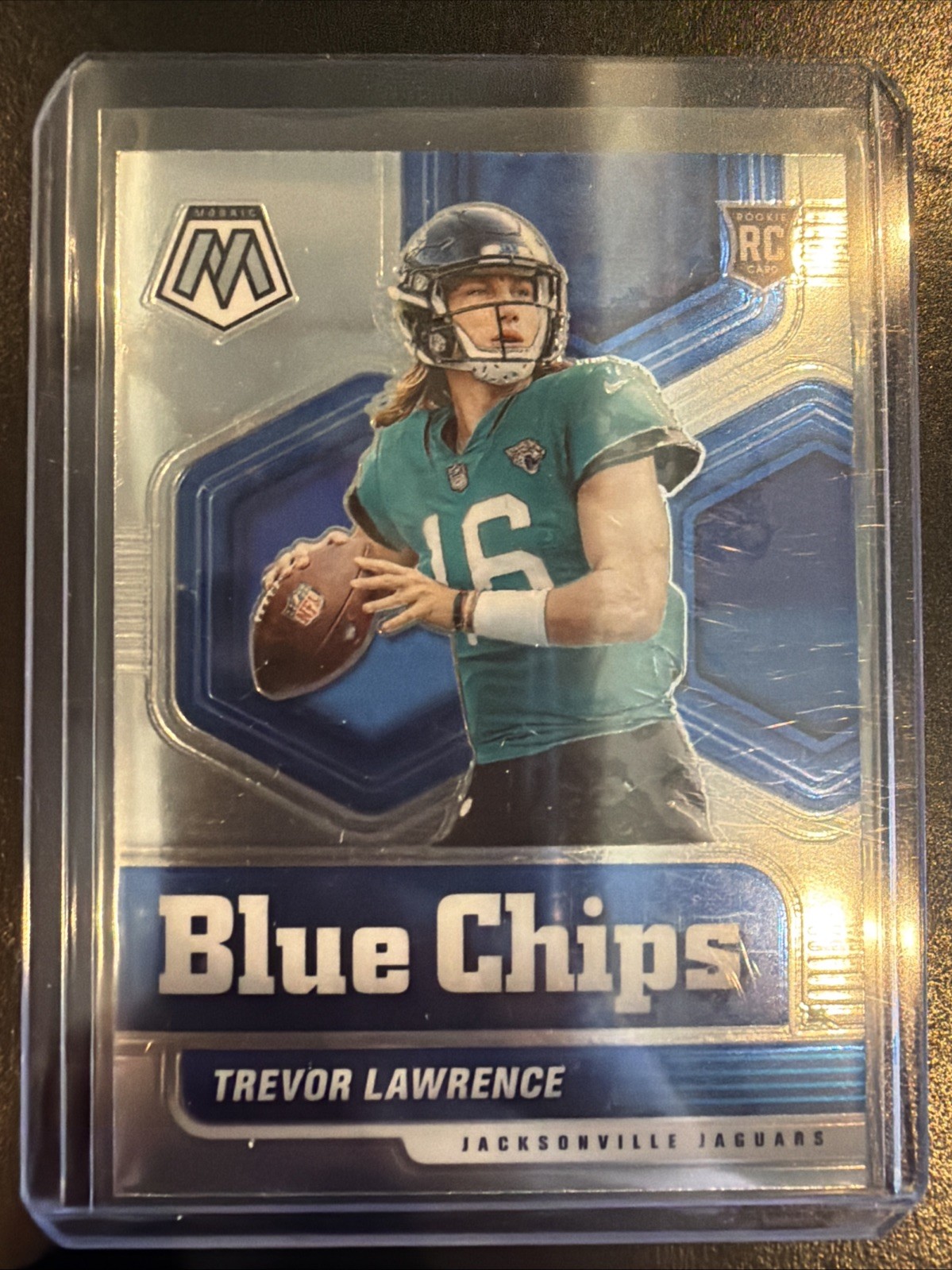 2021 Panini Mosaic TREVOR LAWRENCE Blue Chips Rookie #1 Jacksonville Jaguars