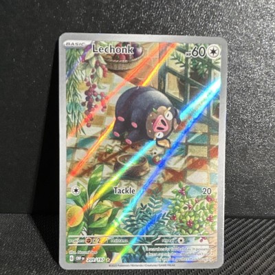 Pokémon Lechonk Illustration Rare Holo Basic 60 HP SV03 209/197