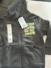 Size 2T Dk. Heather Gray Full Zip Hoodie- Teenage Mutant Ninja Turtles