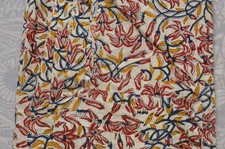 Hand Block Print Floral 5 Yard Fabric 100 Cotton NO TARRIF CHARGES 100 ZK 174