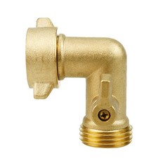 Brass Elbow Valve 90 Degree with Shut Off for Garden Hose Leak Proof Use