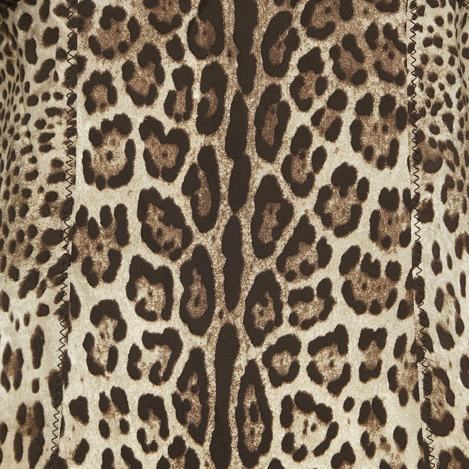 Blusa Dolce Gabbana Marrón Estampado Leopardo Seda S Foto 3 de 4
