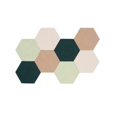 8 Pcs Hexagon Felt Bulletin Board Tiles Self Adhesive Felt Pin Board Wall Til...
