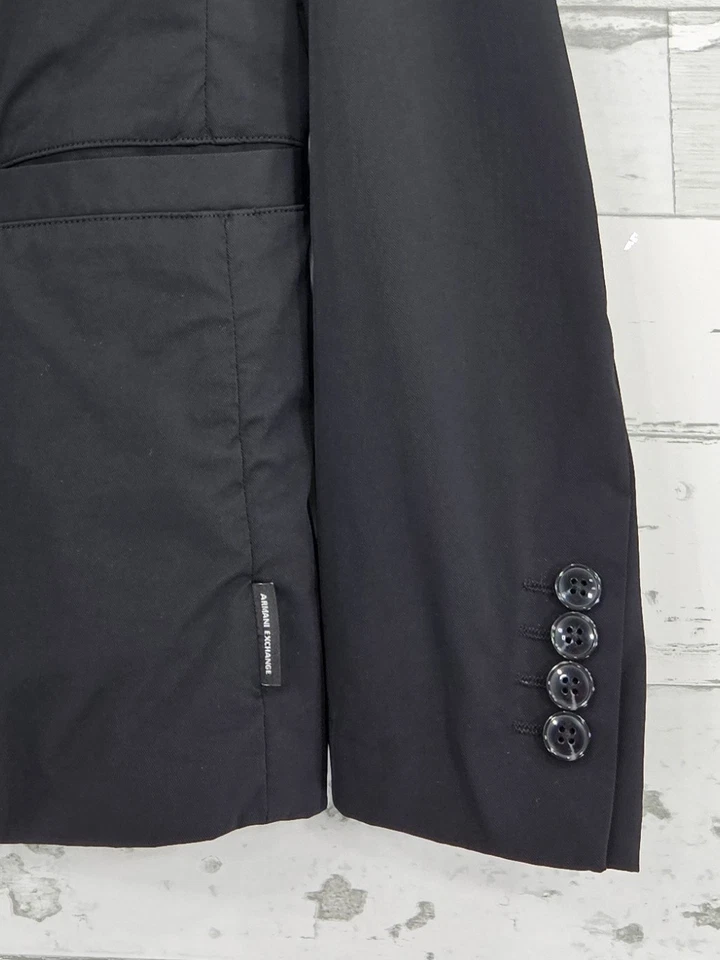 Armani ExchangeStretch Two Button Mens Black Blazer size 36 - Image 3 of 4