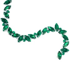 1 Yard Rhinestone Chain Trim 10mm Shiny Crystal Chain Applique Green