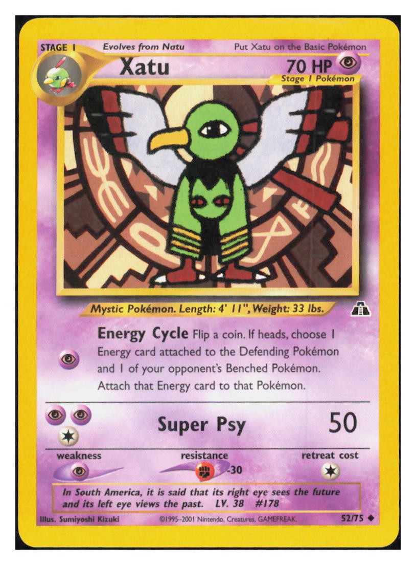 Xatu Unlimited Uncommon Neo Discovery 52/75 NM A024