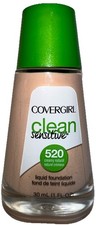 1- CoverGirl Clean Sensitive Liquid Foundation 520 CREAMY NATURAL New/RARE 