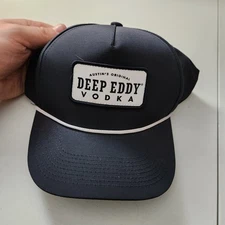 Deep Eddy Vodka Hat Cap Mens Austins Original Strap Back Blue Rope Logo 