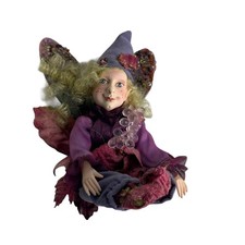 Handmade Fairy Art Doll Whimsical Beaded Wings Fantasy Collectible OOAK Cloth