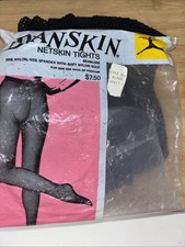 Vintage Danskin Netskin Black Tights Fishnets Unisex Adult Size A Seamless Nylon