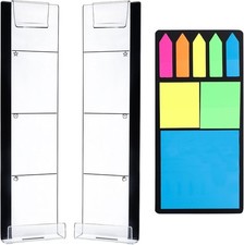 2pcs Monitor Memo Board Sticky Note Holder Desk Office Accessories Decor Black