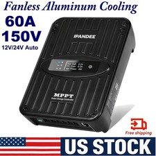 60A 12V 24V Auto MPPT Solar Charge Controller Fanless Aluminum Cooling Off Grid