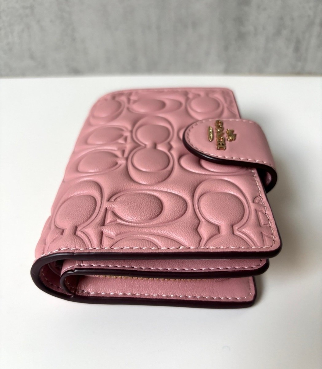 Coach Medium Corner Zip Wallet In Signature Leather CZ341 Pink