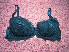Victoria's Secret Bra VINTAGE The Miracle Push Up Emerald Green Lace Size 36B