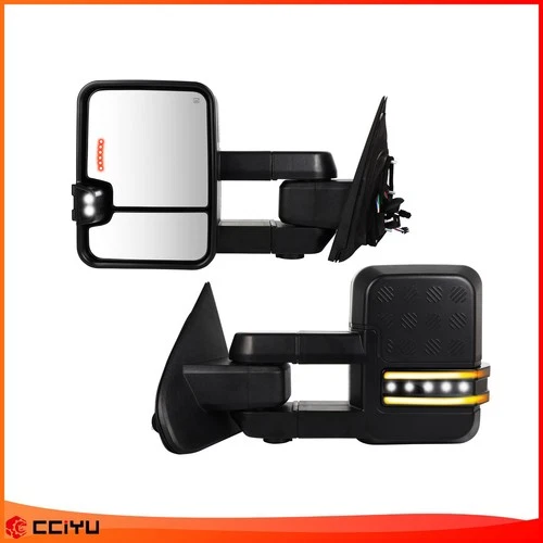 Power Heated Temp Signal Light Tow Mirrors for 14-18 Chevy Silverado GMC Sierra