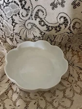 M&Co Limoges France White Porcelain Ruffle Bowl 8in Diameter