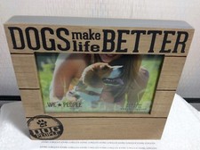 DOGS MAKE LIFE BETTER FRAME New in Box Wooden.Frame 4 inches X 6 inches photo