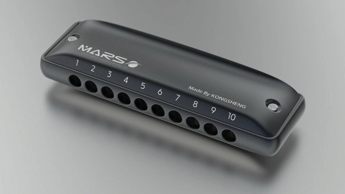 Kongsheng Mars with Aluminum Comb Harmonica Black Comb Black