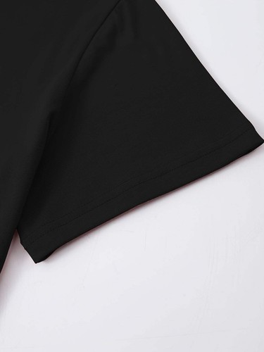 Camiseta de moda con estampado de letras para hombre - Top informal de manga corta cuello redondo - Ligera - Imagen 2 de 8