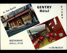 VICHY (03) GENTRY HOTEL , PUB-GRILL Extérieur & Intérieur en 1980