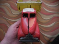 Vintage Pressed Steel Marx Toys Sand  Gravel Red  Yellow Dump Truck NICE 