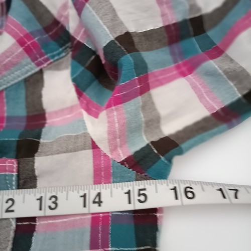 H&M Young Shirt Girls Size 13-14Y Multi Color Plaid Long Sleeve - Picture 3 of 9