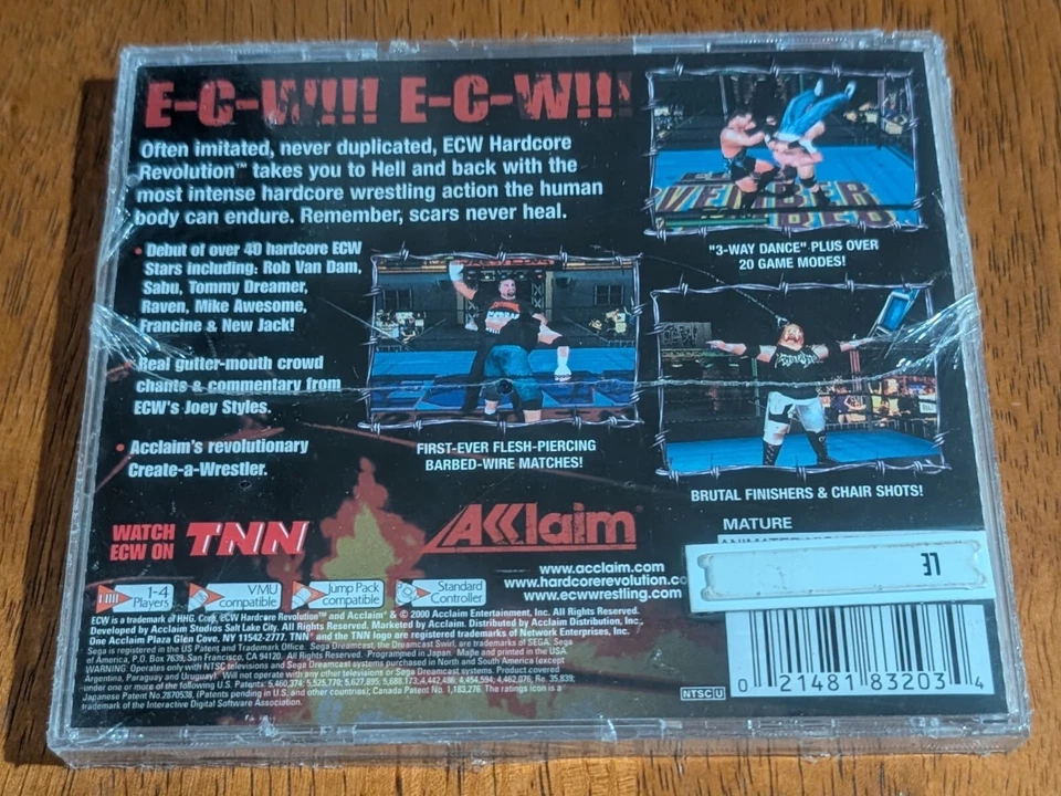 2000 Sega Dreamcast ECW Hardcore Revolution, Wrestling Factory Sealed - Image 2 of 4