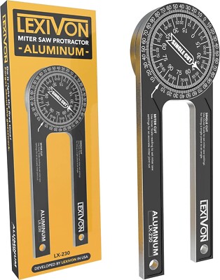 LEXIVON Aluminum Miter Saw Protractor|7-Inch Rust Proof Angle laser scales LX230