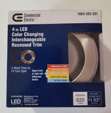 Commercial Electric 4" LED Color Changing Light Interchangeable Recessed Trim