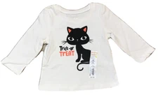Jumping Beans Trick or Treat Cat Cotton Shirt - Girls Size 6 mos -NEW