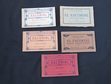 Lote de 5 Libros de Postales Españolas El Escorial España 20 Tarjetas por Libro c1920 ¡Raro!