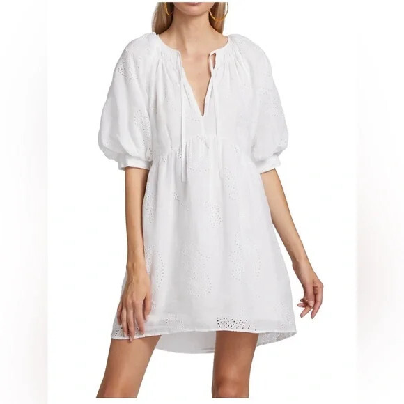 Puff Sleeve Eyelet Dress