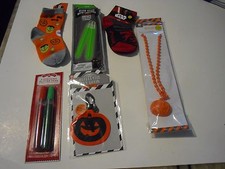 6 Christmas Holiday Decoration  Hallowen Socks Necklace Key Chain Glitter Pens