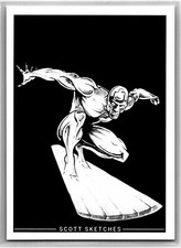 Silver Surfer Sketch Card - Scott Sketches Trading Card Print Fan Art