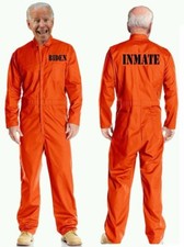 JOE BIDEN Jail Inmate Prisoner Orange Jumpsuit Costume Halloween HI QUALITY