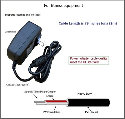 AC Adapter Power Supply For ProForm 440 ES & 740 ES Recumbent Exercise Bikes – Compatible Replacement