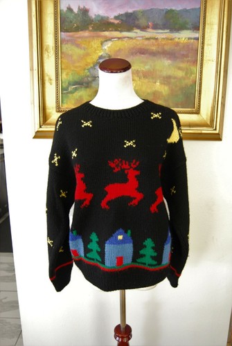 Allen Lolly Novelty Wool Christmas Sweater Size M