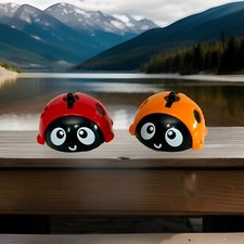 Beetle Bug Lot Of 2 Super Cute Mid 2000s Friction Motor 1 Red 1 Orange Wblk