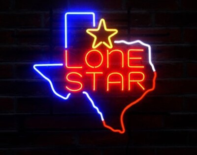 Texas Lone Star Beer State Map 20''x16'' Neon Sign Light Lamp Bar Open Real Glass