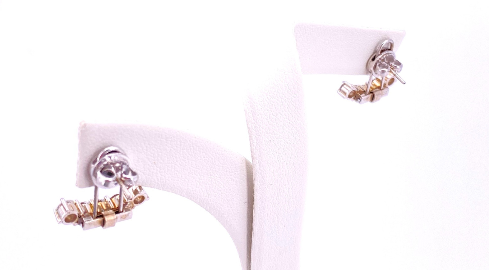 Vintage Kurt Wayne White Gold Diamond Earring Stu… - image 6