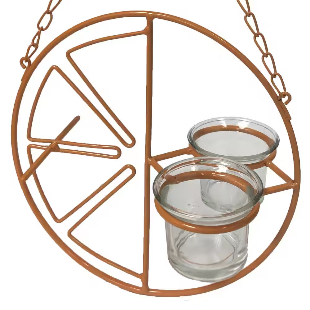 Oriole Bird Feeder Hanging Metal Glass Cups Jelly Orange Halves Nectar Mealworms