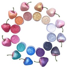 Brillo Comestible Brillante para Decoración de Pasteles, Juego Brillo Polvo Diamante 12 Colores