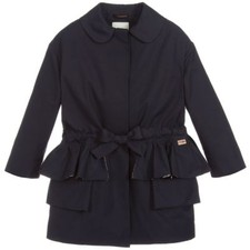 NWT NEW Fendi girls navy blue frills trench coat jacket 6y 700 