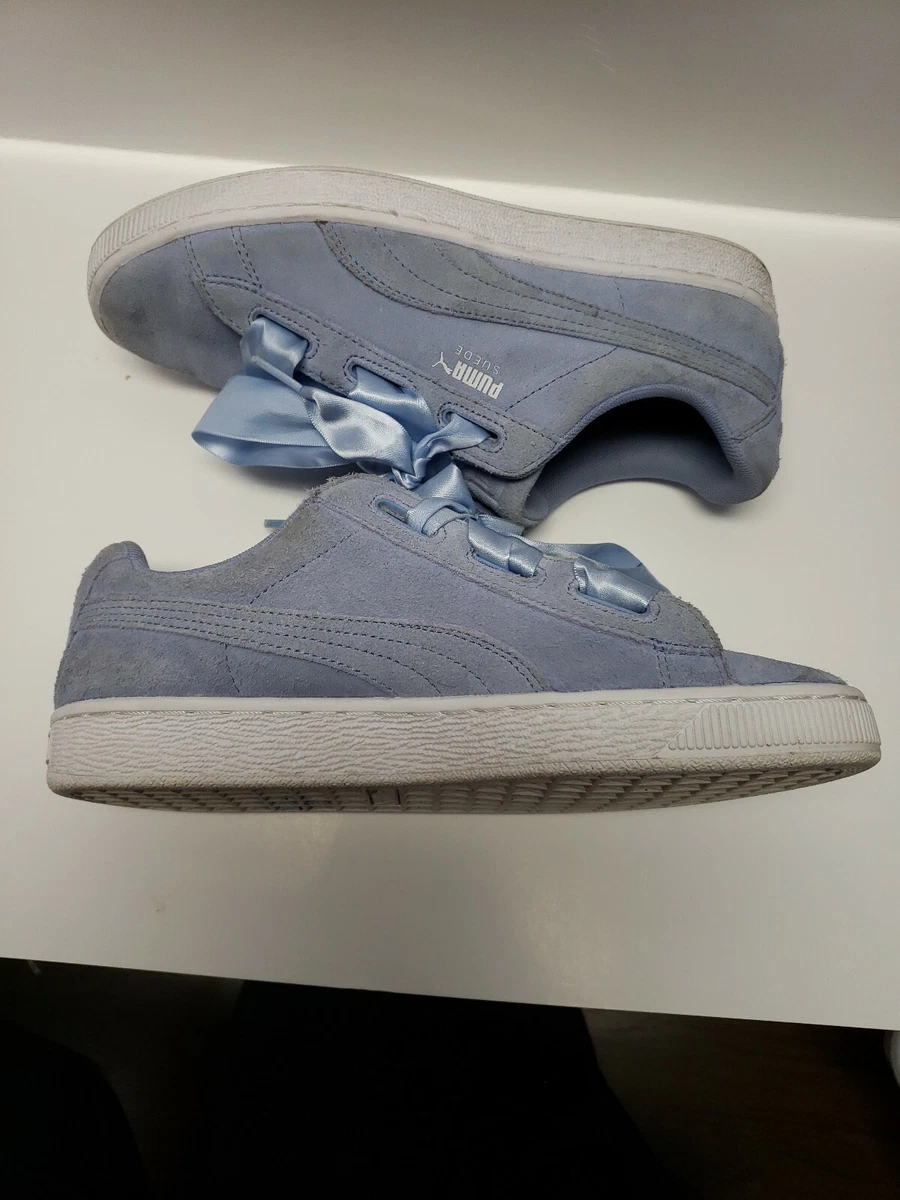 Womens Puma Suede Heart Reset Sneaker Blue Purple Size 7C